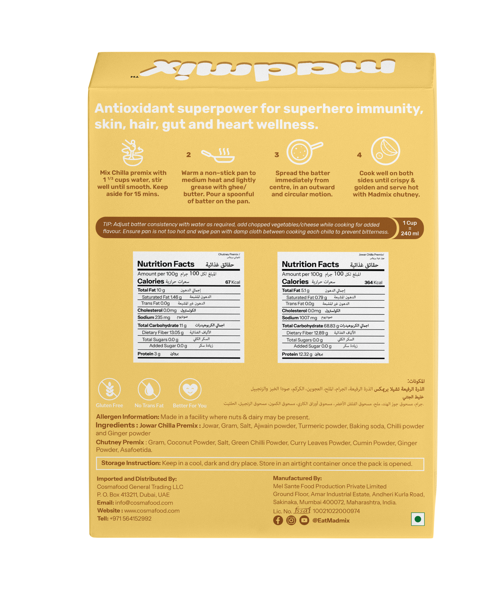 Jowar-Chilla-Bop Nutri Max Jowar Chilla Premix with Free Chutney - 270gm - Image 2